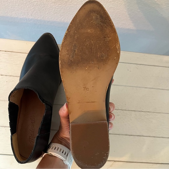 Madewell Sonia Black Leather Low Ankle Chelsea Boots Booties - Picture 11 of 12